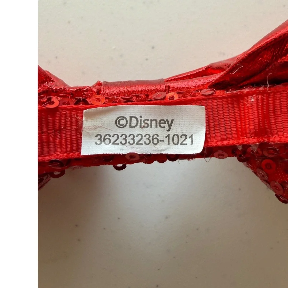 Disney Parks Solid Red Sparkle Sequins Minnie Mouse Ears Headband Vacation
